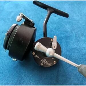 Mitchell 314 Custom Spinning Fishing Reel Black Made in France Garcia Mitchell
